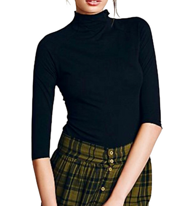 Women Turtleneck Top Turtleneck Sweater Top Cotton Knit Top Half Sleeves Pullover Turtleneck Shirt Knit Top Tee Blouses Custom Length