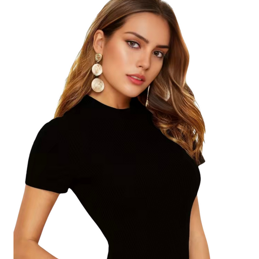 Turtleneck Women/Turtleneck Knit Top/ Short Sleeve Turtleneck Top/Turtleneck Shirt/Turtleneck Sweater/Turtleneck Tee Pullover Casual Wear