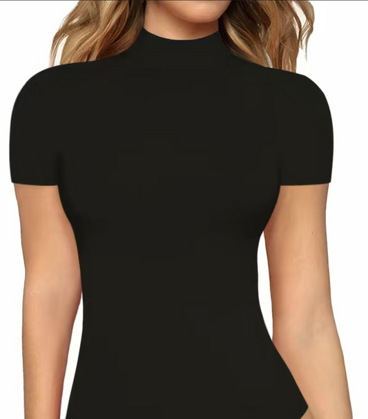 Women Turtleneck Top Turtleneck Sweater Top Cotton Knit Top Short Sleeves Pullover Turtleneck Shirt Knit Top Tee Blouses Custom Length